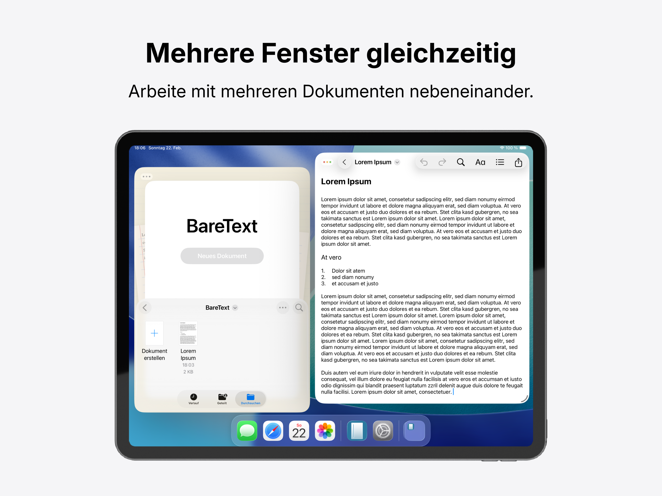BareText Screenshot – Formatierung